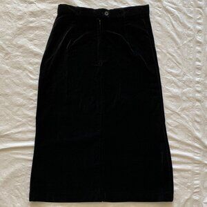 Vintage Women's Black Velvet Skirt by Mia - Size 11 - Made in Canada